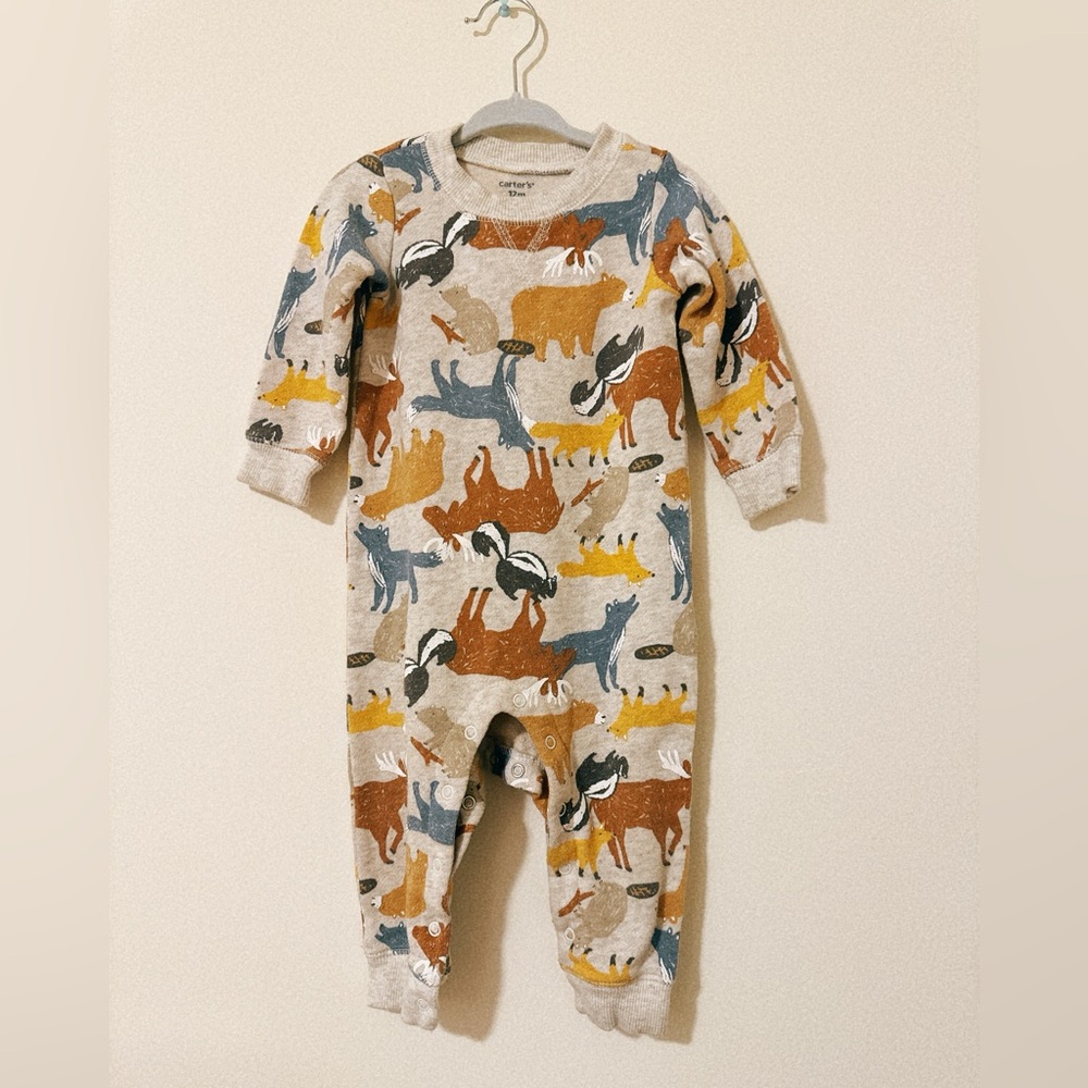 Boys Carter's Colorful Animal Print Kids Footie